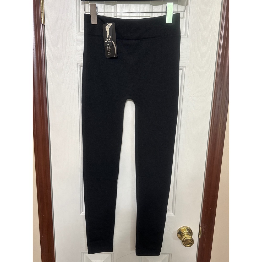 Sofra Fleece Lined Leggings Long Free Size Black Warm Winter 26 x‎ 26
